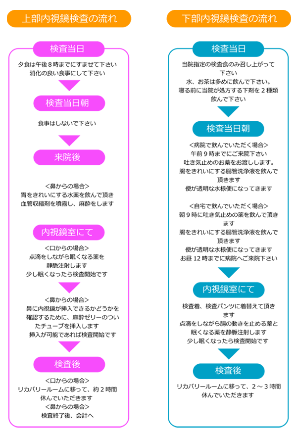 内視鏡検査の流れ